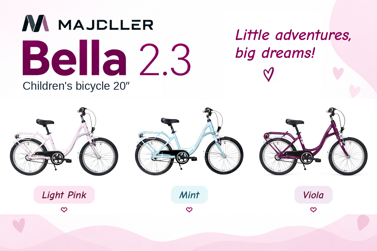 Bella 2.3 White–Pink – other available colours
