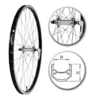 Koło 26  przód PA/O Alu.Stożek Czarny;Pod Zacisk
