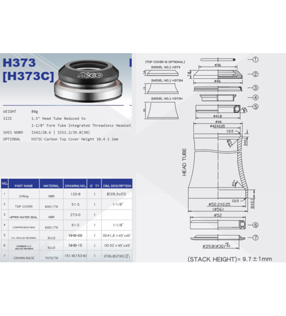 Ster 1.5-11/8  H-373-B52;IS42/28,6/IS52.2/39.8(30)