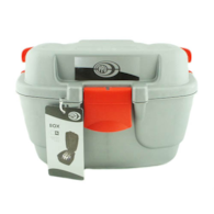 Kufer na bagażnik rowerowy duży 42x31x22 srebrny