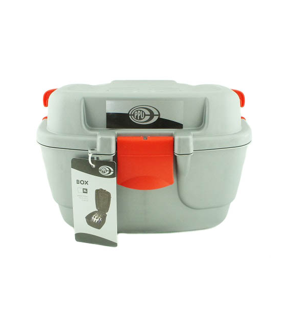 Kufer na bagażnik rowerowy duży 42x31x22 srebrny