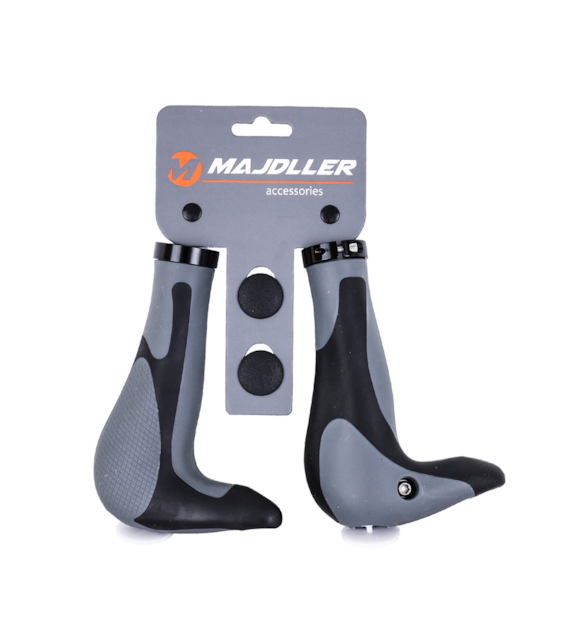 Chwyt HL-G205+Rogi plastik/guma 150mm czarny/szary