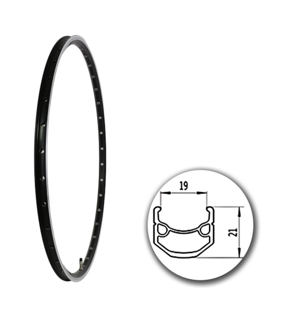 Obręcz 28  MP17;14Gx36H CNC czarna Soho