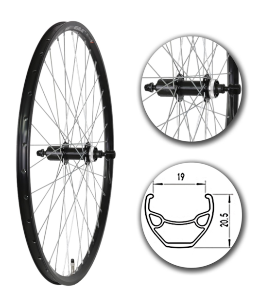 Koło 27,5  tył 8/9 P/Cz/O Alu.Sto Czar dysk CL