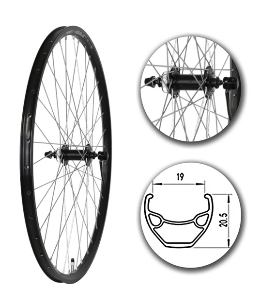 Koło 27,5  przód P/Cz/O Alu.Stoż Czarna CL-SHIMANO