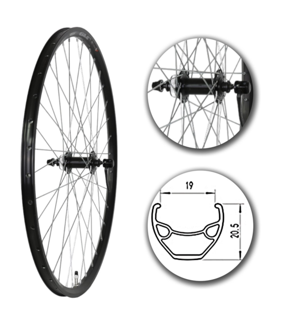 Koło 27,5  przód P/Cz/O Alu.Stoż Czarny CL-SHIMANO