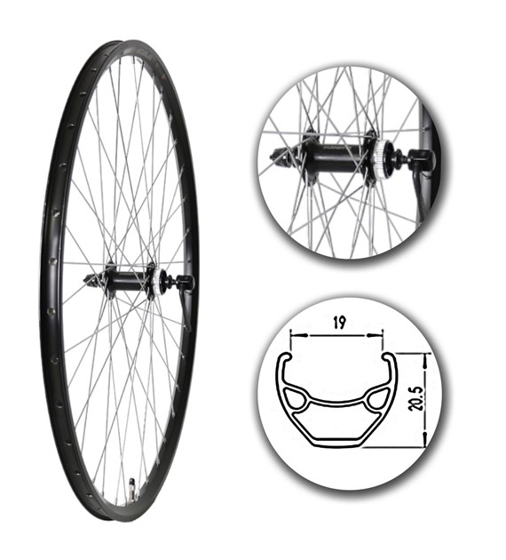 Koło 28  przód P/Cz/O Alu.Stoż.Czarna CL-SHIMANO