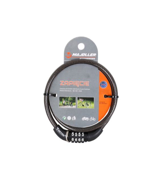 Zapięcie pętla TY445 8x650mm szyfr czarne