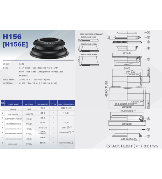 Ster 1.5-11/8  H-156;ZS44/28,6/ZS55/39.8(30)