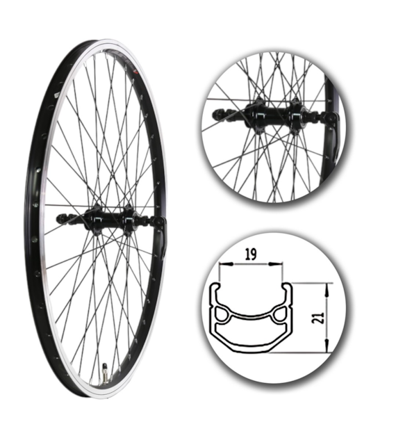Koło 26  tył PA-BLQR-ł/masz/OA Stożek BL;Szpr BL