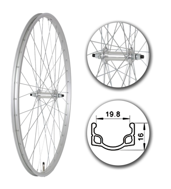 Koło 28  przód PA/OA Płaska; szer. wew. 20mm