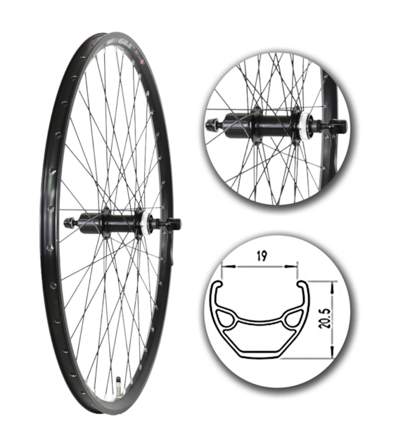 Koło 27,5  tył 8/9 P/Cz/O Stożek BL; CL Sz-BL