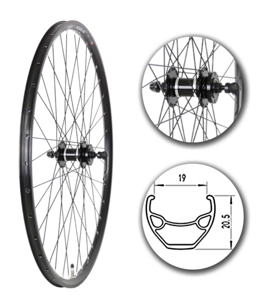 Koło 29  przód PA/OAlu.StożCzarn;HT:6śr;Łoż;Szp-BL