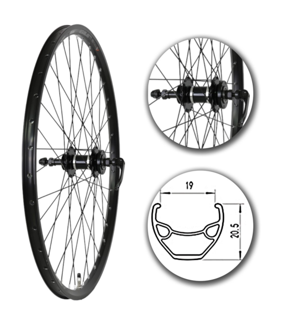 Koło 26 tyłPA/OAlu.StożCzar;HT:6śr;Łoż;woln;Szp-BL