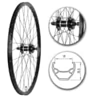 Koło 26  przód PA/OAlu.StożCzarn;HT:6śr;Łoż;Szp-BL