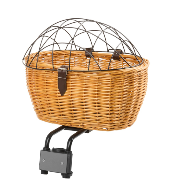 Kosz wiklina na przód-tył z przykryciem