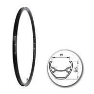 Obręcz 27,5  584x19;V J19SE;36H;AV Black+anodyzowa