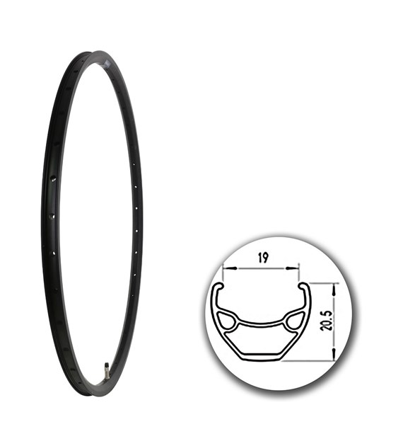 Obręcz 28  622x19;V J19SE;36H;AV Black+anodyzowa