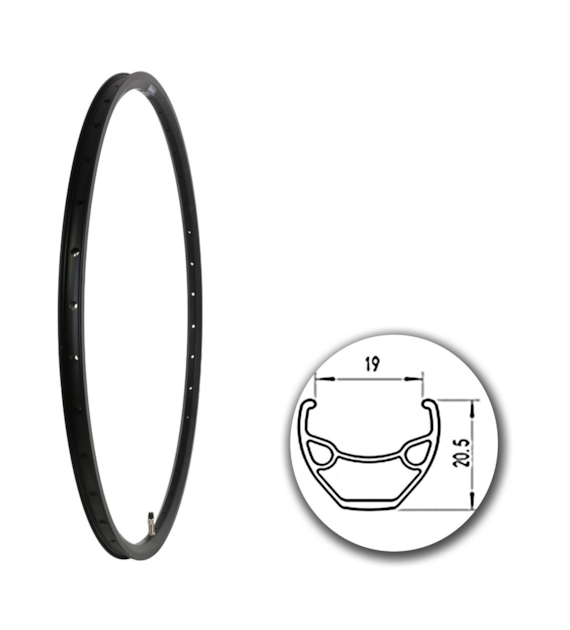Obręcz 28  622x19;V J19SE;36H;AV Black+anodyzowa