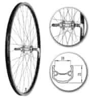 Koło 28  tył PA/O Alu.Stożek Czarny; Pod Zacisk