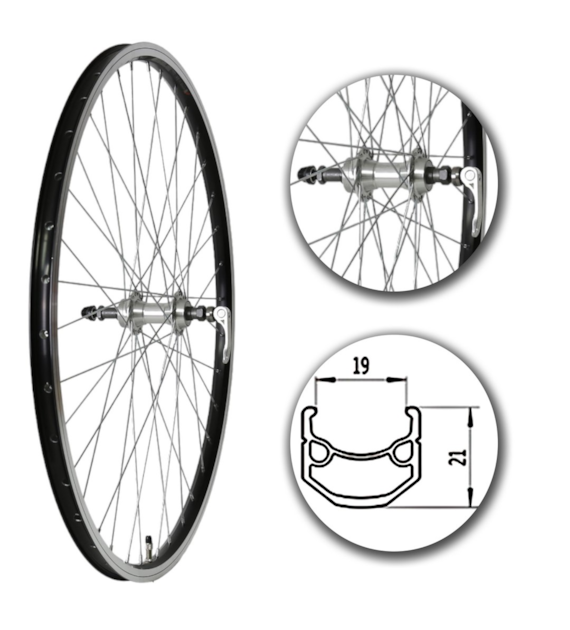 Koło 28  tył PA/O Alu.Stożek Czarny; Pod Zacisk