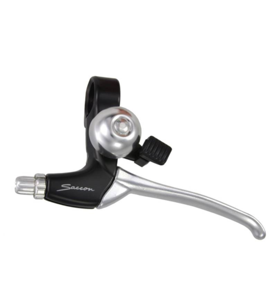 Dźwignia hamulca z dzwonkiem lewa czar/sreb