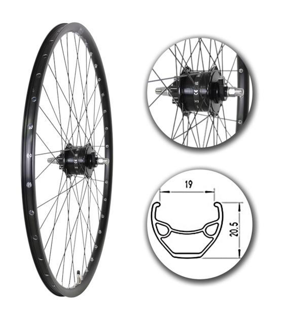 Koło 28  przód dyn/dysk/6ś-SH/Cz/OStoż.Nit.Sz-czar