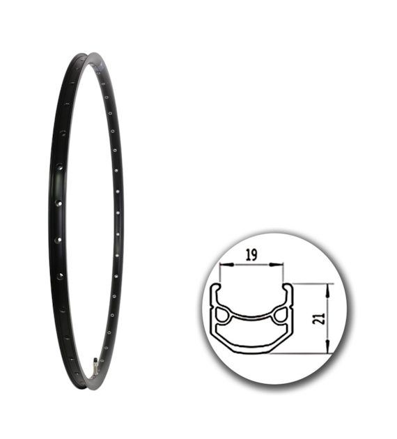 Obręcz 28  622x19;V J19SE;36H;AV; Nity Black+anod