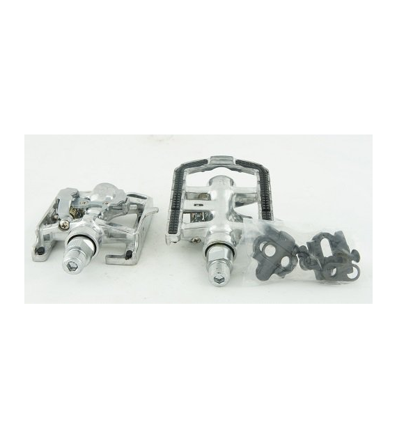 Pedały VP SPD alu dwustronne srebrne