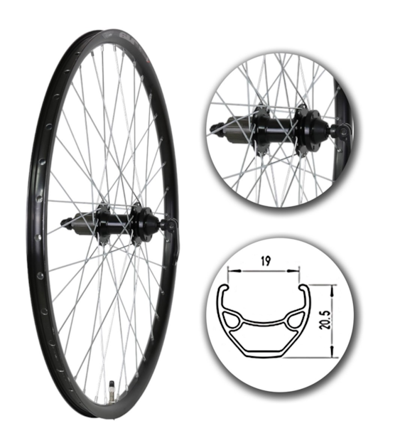 Koło 26  tył łoż.masz-BLQRHT D6śr/OB/BL;Sz-SR;K8/9