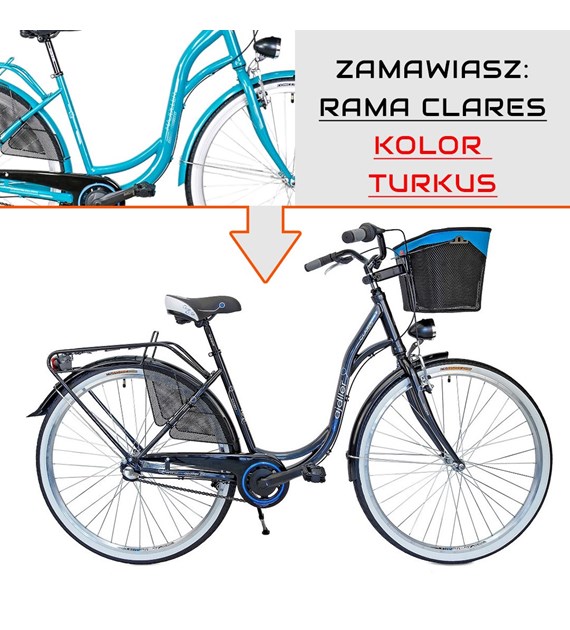 Rower Majdller 28'' CLARES 8.3 18'' Turkus morski