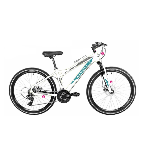 Rower Majdller 24'' DRAKON 4.0 2HT-H 13  BiałoMięt