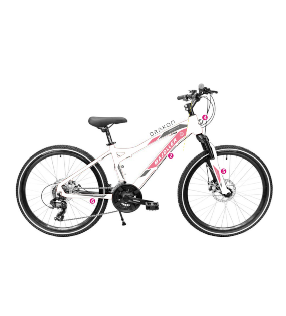 Rower Majdller 27,5'' DRAKON 7.0 2HT 17'' BiałoRóż