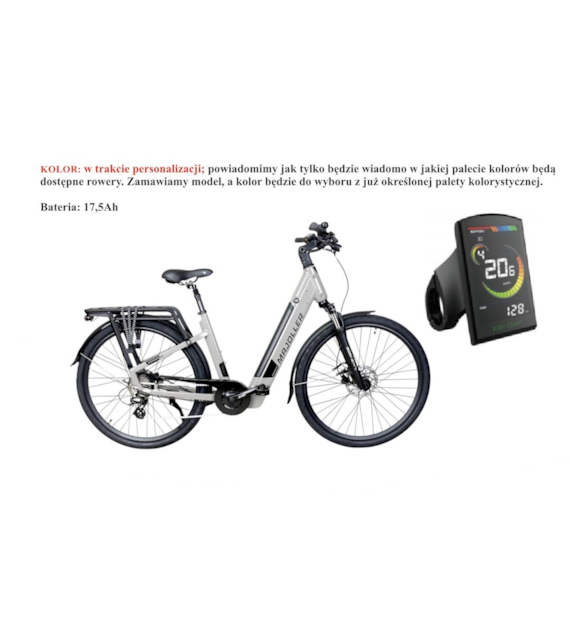 Rower Majdller 28'' E-Bike AMPERA2.0 D18 8-b17,5AH