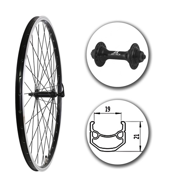 Koło 28  przód StożekCzarny;PiastaCzarna;QR;Sz-BL