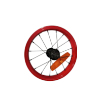Koło 12  przód czerwona obręcz imp