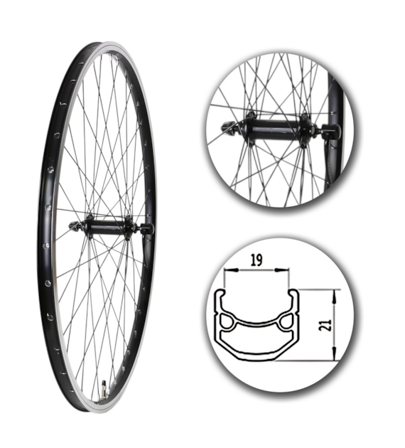 Koło 28  przód Stożek Czarny; Shimano QR; Sz. BL.