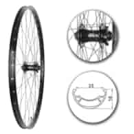 Koło 29  przód MTB;ObCz;P.D6-śr;ŁoMa.oś15x100;SzBL