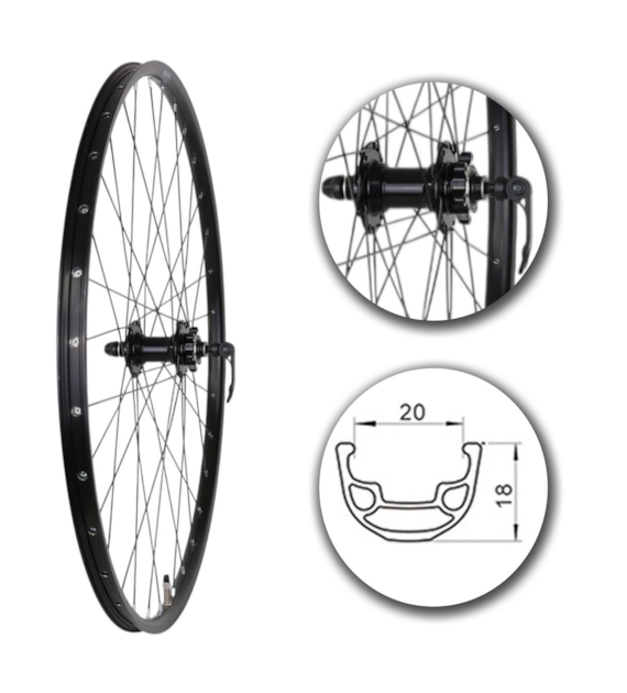 Koło 29  przód MTB;32H;ObCza;Pi.Dy6-śr;ŁoMa;Sz-BL
