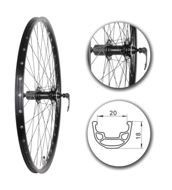 Koło 26  tył MTB;ObCz;P.K8/9;D6-śr;Ło.Ma;Sz-BL