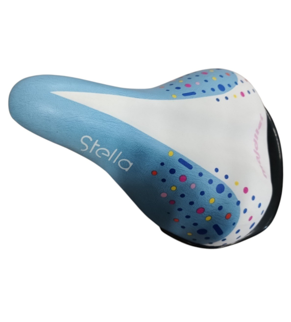 Siodło dziecięce Stella biało/niebieskie