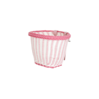 Kosz przód BL-B-088 pleciony biało-różowy