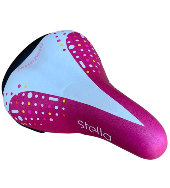 Siodło dziecięce Stella biało/różowe