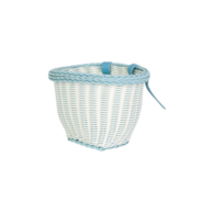 Kosz przód BL-B-087 pleciony biało-niebieski