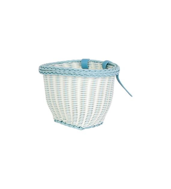 Kosz przód BL-B-087 pleciony biało-niebieski