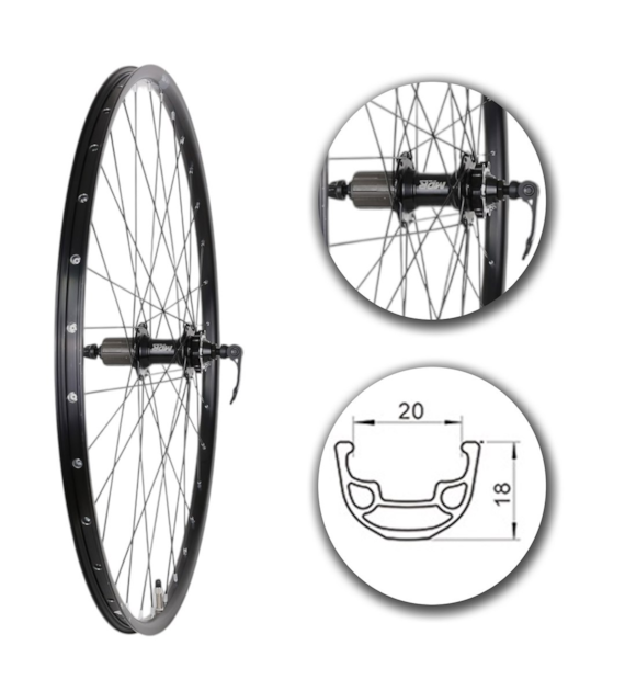Koło 29  tył MTB;32H;ObCz;P.K8/9;D6-śr;Ło.Ma;Sz-BL
