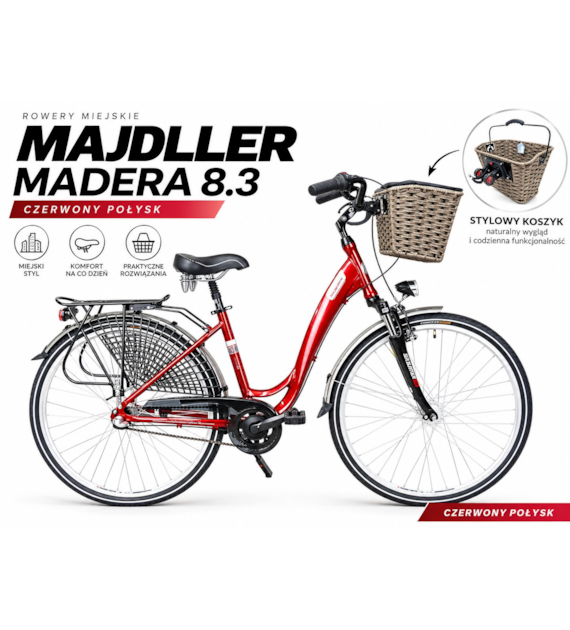Rower Majdller 28'' MADERA 8.3 17'' Czerwony połys