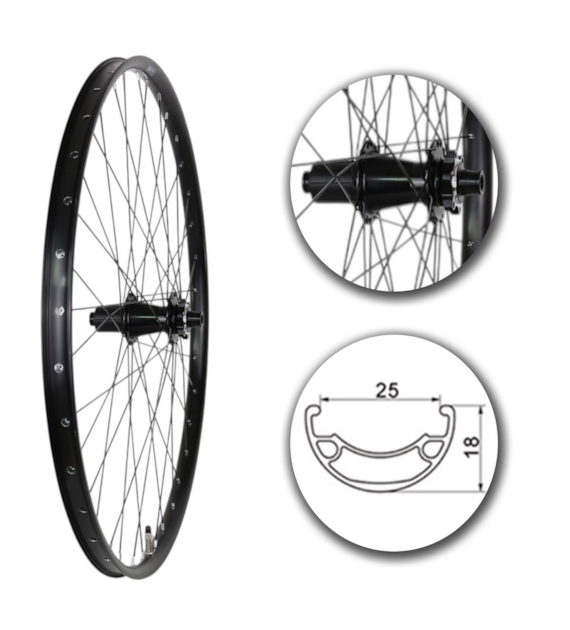 Koło 29  tył MTB;ObCz;P11S-D6śr;ŁoMa.oś12x142;SzBL