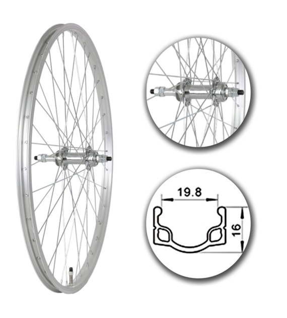 Koło 26  tył PS/O Alu.Płaska;Pod Wolnobieg;sz.20mm