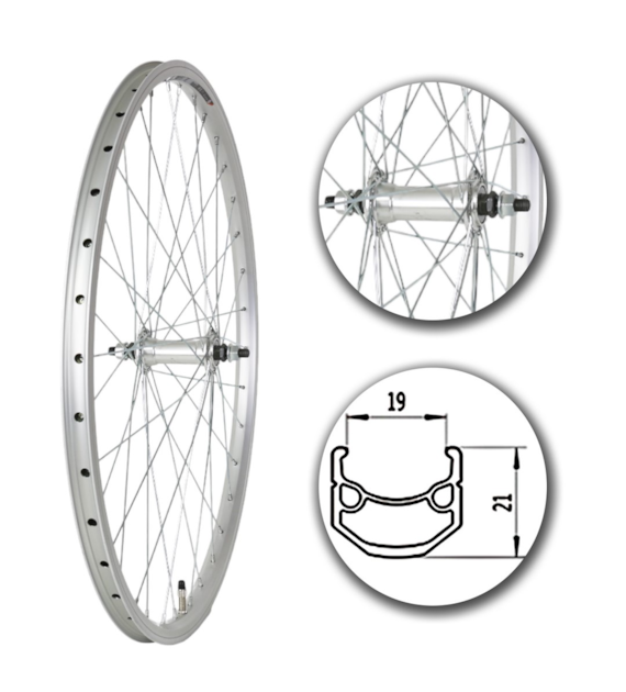 Koło 26  przód PA/O Alu.Stożek Srebrny